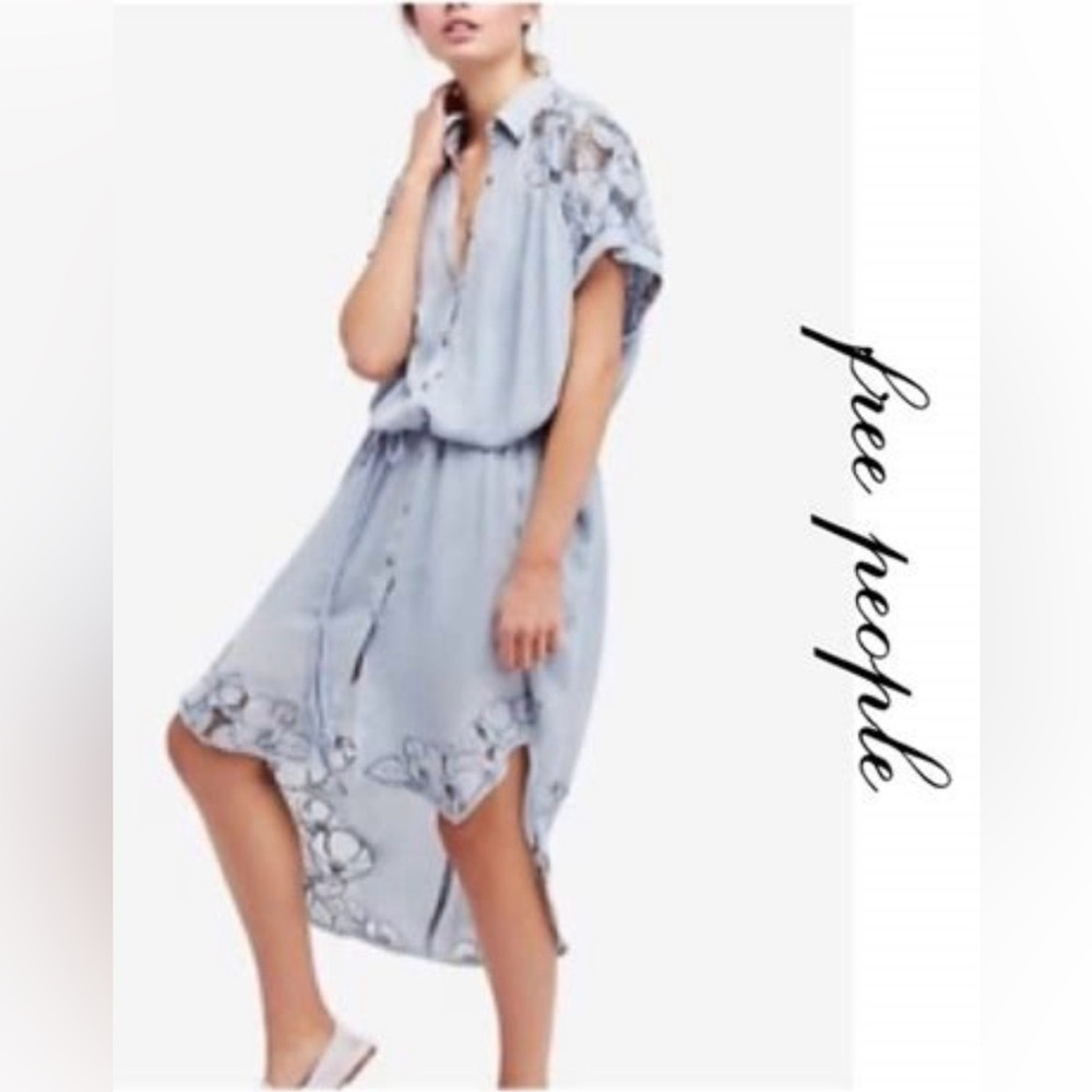 Free People Cut it Out Midi Shirt Dress, NWT Size S